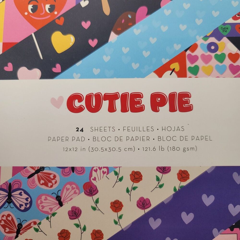 Amer Crafts 12"x12" Cutie Pie Designer Paper , 24 sheets Double-sided, 121.6 Lbs - Picture 3 of 10